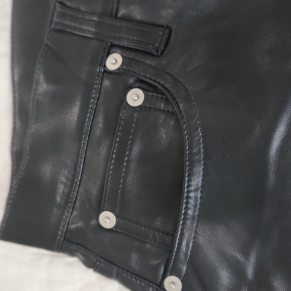 Jcrew new size 27 slim wide leg faux leather pant black